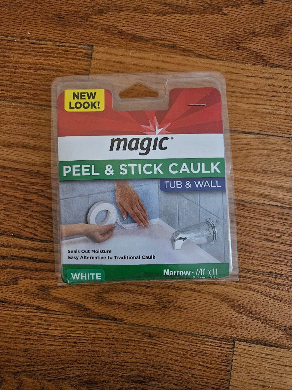 Magic Peel & Stick Caulk ( Tub & Wall ) 7/8" x 11" White New In Package